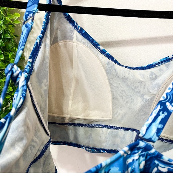 Torrid Blue White Floral Ruffle Bikini Top Bra 3X - Picture 5 of 5